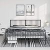 vidaXL Metal Bed Frame without Mattress with Footboard Black 183x213cm