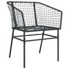 vidaXL 7 Piece Garden Dining Set Black Poly Rattan Glass