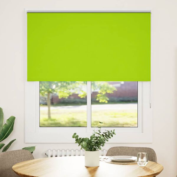 vidaXL Roller Blind Blackout Leaves Green 130x150 cm Fabric Width 126.6 cm Polyester