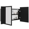vidaXL LED Bathroom Mirror Cabinet Black 80x12x45 cm Acrylic