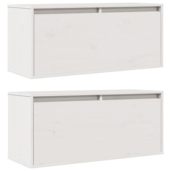 vidaXL Wall Cabinets 2 pcs White 80x30x35 cm Solid Wood Pine