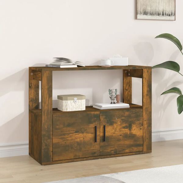 vidaXL Sideboard Smoked Oak 80x30x60 cm Engineered Wood