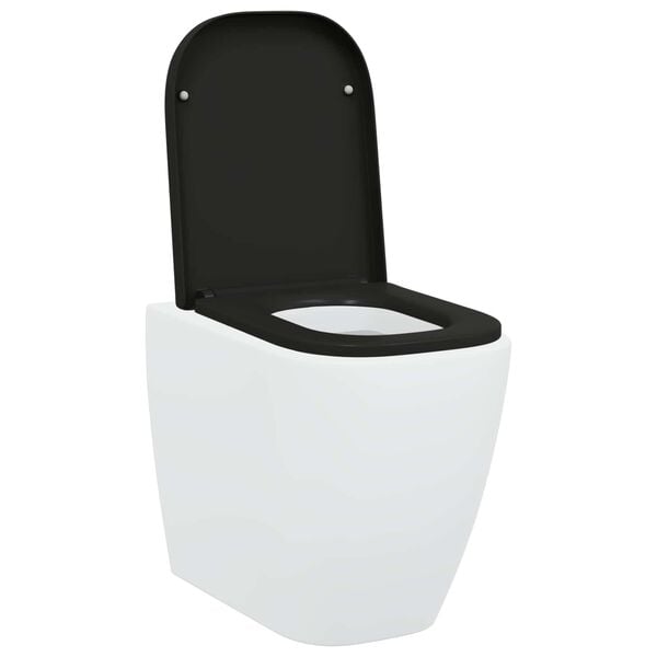 vidaXL Toilet Seat Black 44.5 x 35 x 3.6 cm Duroplast