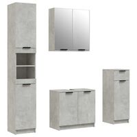 vidaXL 4 Piece Bathroom Cabinet Set Concrete Grey Engineered Wood