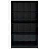 vidaXL 4-Tier Book Cabinet High Gloss Black 80x24x142 cm Engineered Wood