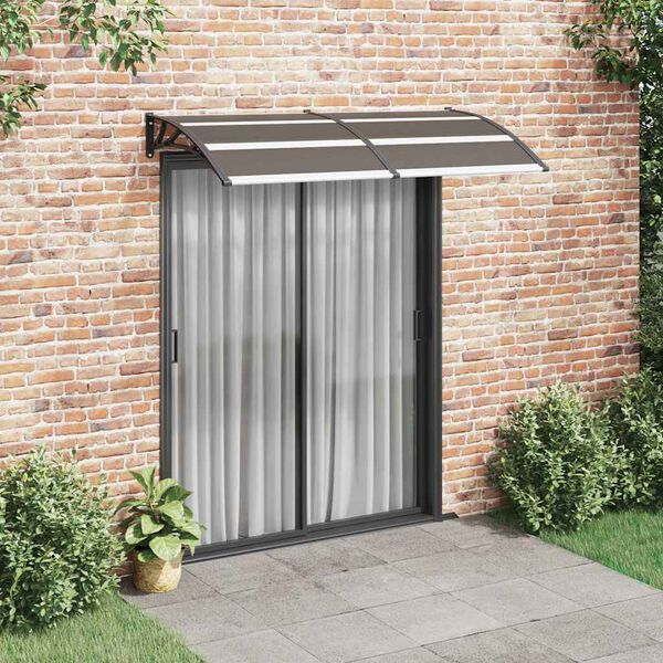 vidaXL Door Canopy Black 200x100 cm PC