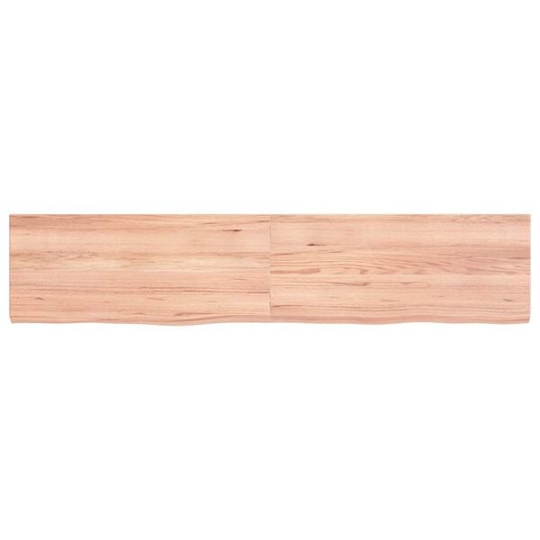 vidaXL Wall Shelf Light Brown 140x30x(2-4) cm Treated Solid Wood Oak