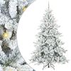 vidaXL Artificial Hinged Christmas Tree White 240 cm PVC and Steel