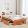 vidaXL Bed Frame with Headboard Wax Brown 80 x 200 cm Solid Pine Wood
