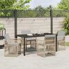 vidaXL Garden Dining Set 5 pcs Beige Poly Rattan