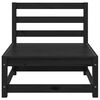 vidaXL 3 Piece Garden Lounge Set Black Solid Pinewood