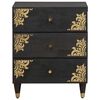 vidaXL Bedside Cabinet Black 50 x 33 x 62 cm Solid Mango Wood