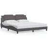 vidaXL Bed Frame without Mattress "Zadar" Grey 180x200 cm Super King Faux Leather