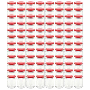 vidaXL Glass Jam Jars with Red Lid 96 pcs 230 ml