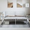 vidaXL Metal Bed Frame without Mattress with Footboard White 193x203cm