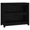 vidaXL Book Cabinet Black 80x35x68 cm Solid Wood Pine