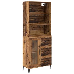 vidaXL Highboard Old Wood 69.5 x 34 x 180 cm Engineered Wood