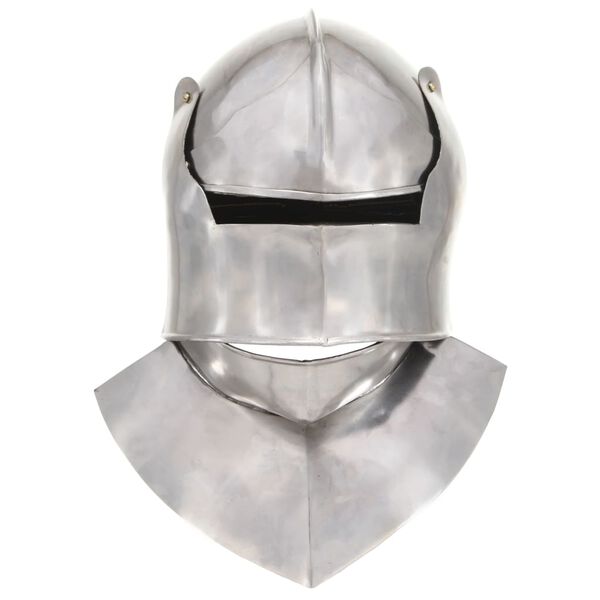 vidaXL Medieval Knight Helmet Antique Replica LARP Silver Steel