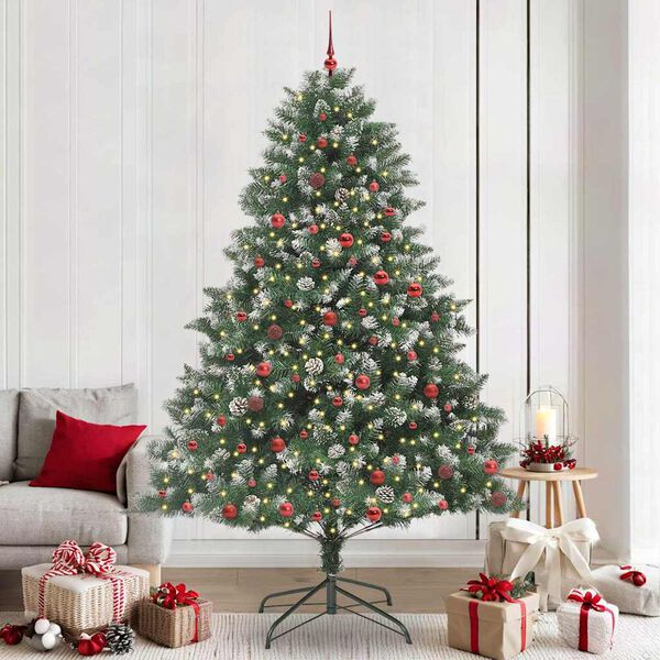 vidaXL Artificial Christmas Tree with 300 LEDs with Stand Green 240 cm
