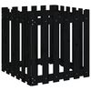 vidaXL Garden Planter with Fence Design Black 60x60x60 cm Solid Wood Pine
