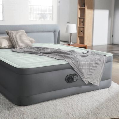 Intex Airbed PremAire White and Grey Queen Size 152x203x46 cm