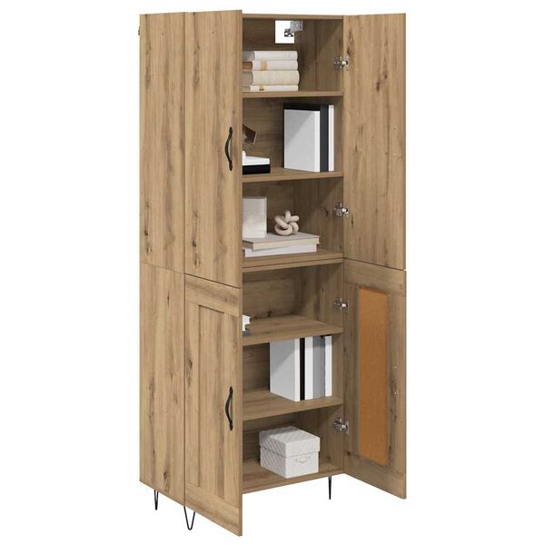 vidaXL Highboard 2 pcs Artisan Oak Engineered Wood and Glass