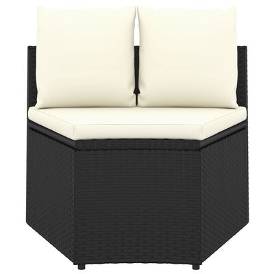 vidaXL 5 Piece Garden Sofa Set with Cushions Poly Rattan Black