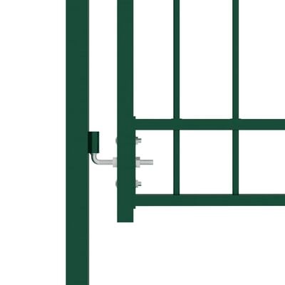 vidaXL Fence Gate with Spikes Steel 100x200 cm Green