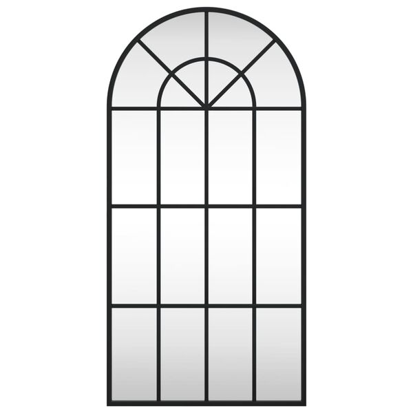 vidaXL Wall Mirror Black 40x80 cm Arch Iron