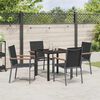 vidaXL Garden Dining Set 5 pcs Black Powder-coated Steel