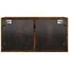 vidaXL Wall Cabinet with Glass Doors Smoked Oak 68.5x37x35 cm