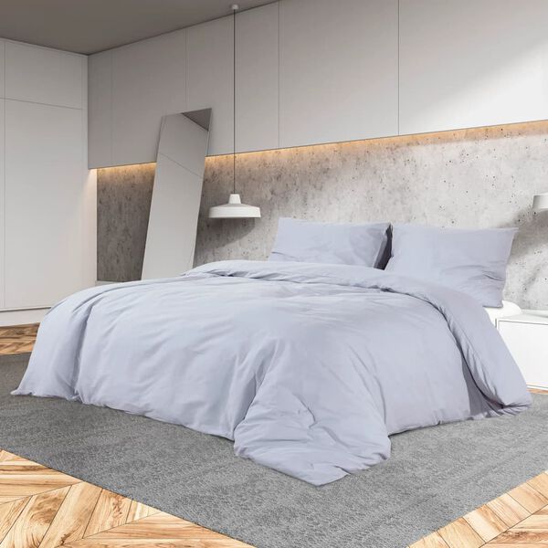 vidaXL Duvet Cover Set Grey 200x220 cm Light-weight Microfiber
