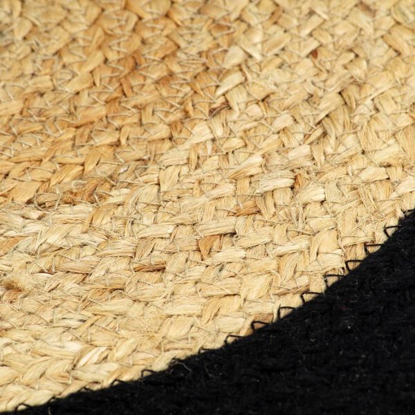 vidaXL Placemats 6 pcs Natural and Black 38 cm Jute and Cotton