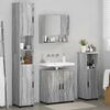 vidaXL Bathroom Furniture Set Wall-mounted with Door 4 pcs Grey Sonoma