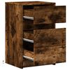 vidaXL Bedside Cabinet with LED Lights Smoked Oak Engineered Wood