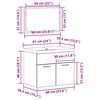 vidaXL Bathroom Furniture Set with Door 3 pcs Old Wood Engineered Wood