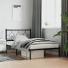 vidaXL Metal Bed Frame without Mattress with Headboard Black 107x203cm