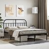 vidaXL Metal Bed Frame without Mattress with Headboard Black 140x190cm