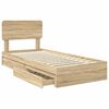 vidaXL Storage Bed with Drawer Sonoma Oak 90 x 190 cm Engineered Wood