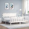vidaXL Bed Frame without Mattress White Super King Size Solid Wood Pine