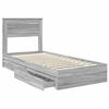 vidaXL Storage Bed with Drawer Grey Sonoma 90 x 190 cm Engineered Wood