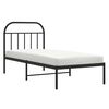vidaXL Metal Bed Frame without Mattress with Headboard Black 90x200cm