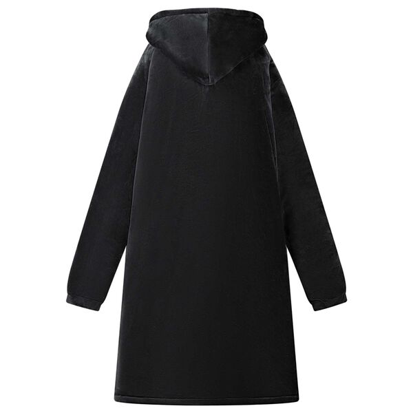 vidaXL Blanket Hoodie Black 95 x 85 cm Fleece and Flannel