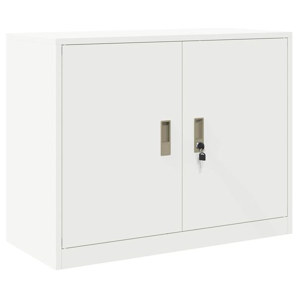 vidaXL Storage Cabinet White 90 x 40 x 70 cm Cold-Rolled Steel