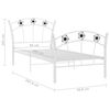 vidaXL Bed Frame without Mattress White Metal 90x200 cm