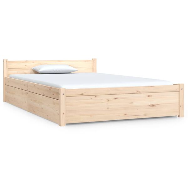 vidaXL Bed Frame without Mattress with Drawers Small Double