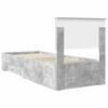 vidaXL Bed Frame Concrete Grey and Silver 70 x 190 cm Engineered Wood
