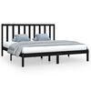 vidaXL Bed Frame without Mattress Black Solid Wood Pine 180x200 cm