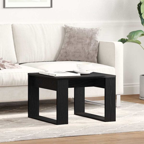 vidaXL Coffee Table Black Oak 50 x 50 x 35 cm Engineered Wood