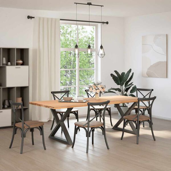 vidaXL Dining Table Legs 2 pcs Anthracite 90x(72-73.3) cm Steel